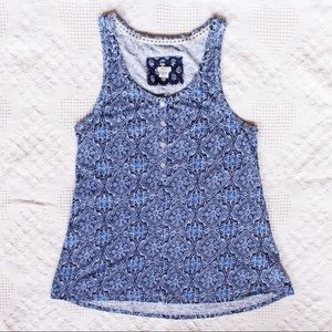 Lucky Brand blue paisley swing tank top